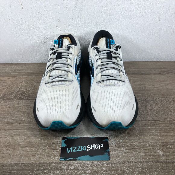 Brooks Adrenaline GTS 21 White Black Blue Running Men's 10 D Medium 1103491D190 - Picture 2 of 8